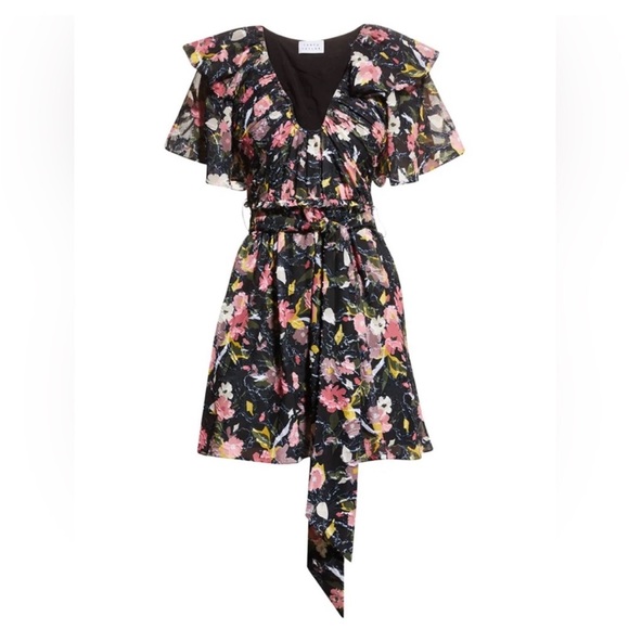Tanya Taylor NWT $495 Mara Floral Print Flutter Sleeve Mini Dress Size 6 - Picture 8 of 8